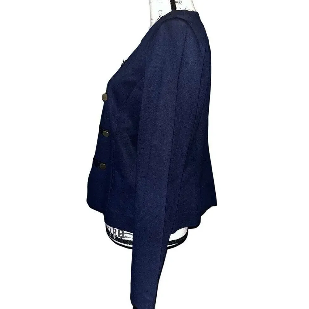 Chico’s navy military jacket size 1 (Med)‎ - Picture 2 of 6